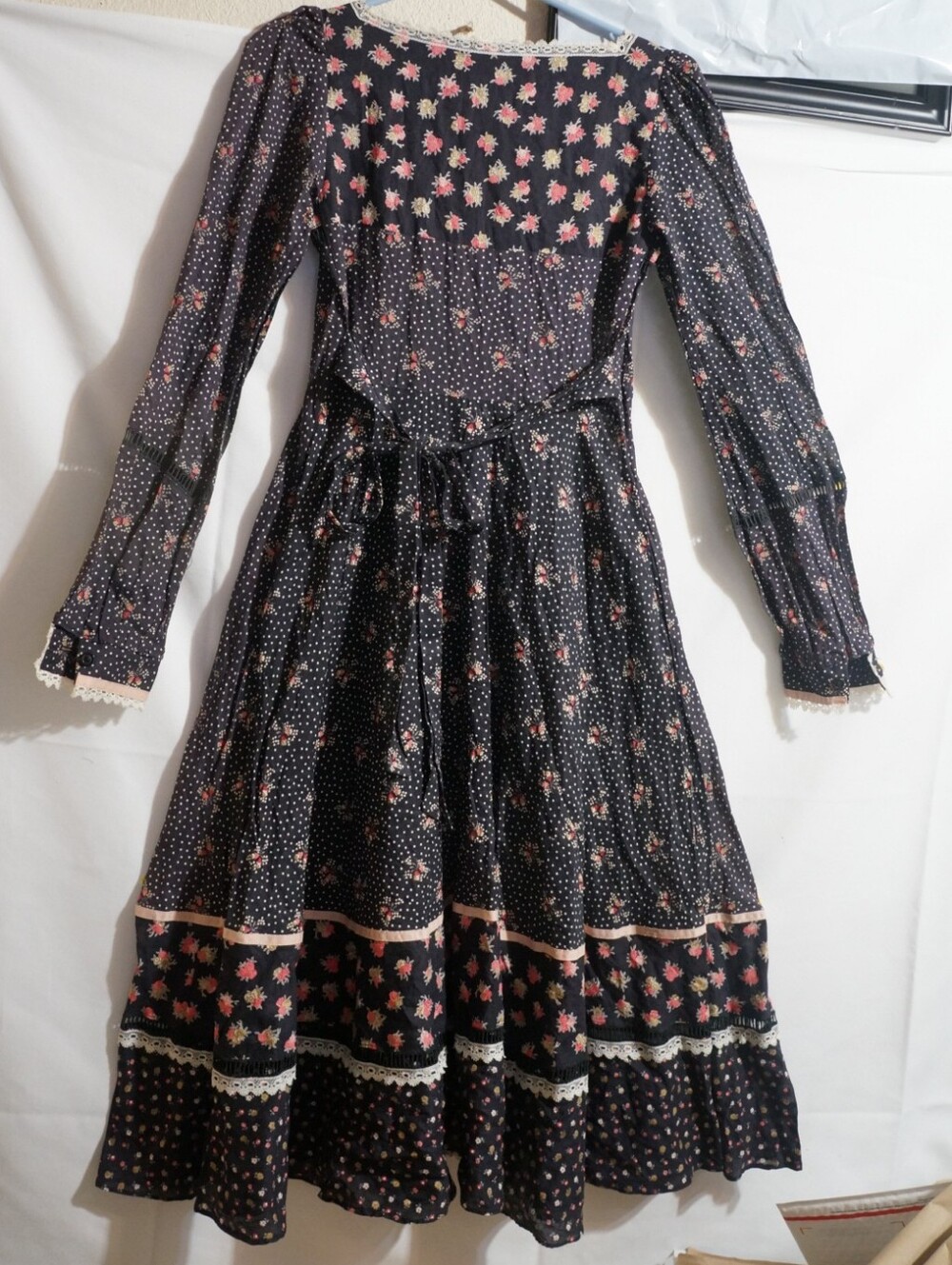 Gunne SAX floral Maxi Dress Prairie Roses Vtg Rare Find Size XS - Picture 8 of 15